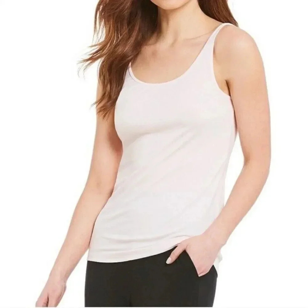 NWT Eileen Fisher Tank Top Women Size 1X Off White Scoop Neck Stretch Pullover